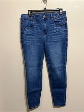 American Eagle Outfitters Women's Dark Blue Skinny Jeans Hi-Rise Jegging